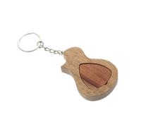 BESTonZON Guitar Picks Thin Grip Stringed Instrument Picks Keyring Guitar Wooden Accessories Parts