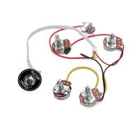 BESTonZON Guitar Wiring Harness Kit 3-Way Toggle Switch 2 Volume and 2 Tone Controls Compatible Electric Guitars Black Cap and Long Shaft