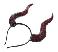 BESTonZON Halloween Devil Horns Headband with DIY Adjustable Feature, Red Resin Cosplay Horn Hair Headdress for Halloween and Party Decorations, Creative Festive Costume Accessory