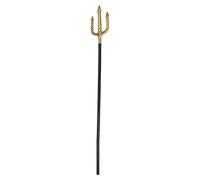 BESTonZON Halloween Plastic Devil Trident Prop 4-Section Black Staff, Demon Pitch Fork Costume Accessory for and Adults Masquerade Role-Play