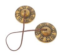 BESTonZON Hand-held Large Meditation Bell Buddhist Vintage Brass Bell for Chime Feng Shui Decor