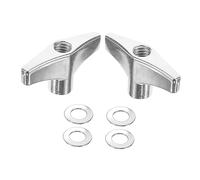 BESTonZON Hand Tighten Metal Wing Nut Fastener Set for Drum Cymbals with 4 Washers and 2 Screws, Replacement Butterfly Nuts for Hi-hat Cymbal Stand Components, Musical Instrument Hardware
