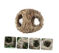 BESTonZON Hand-woven Birds Nest Garden Decor Light Yellow Handmade Mountain Grass Material Natural Look Bird Adornment for Outdoor Gardening and Wildlife Habitat