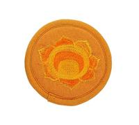 BESTonZON Handcrafted Nepalese Embroidered Tea Pot Cushion 10cm Orange Sound Bowl Pad for Yoga Studio Decoration Chakra Meditation and Buddhism Worship