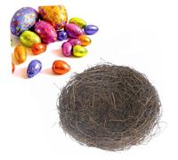 BESTonZON Handmade 20Cm Rattan Bird Nest Natural Twig Nest Easter Decorations Rustic Birdcage Accessory for Garden and Home Decor