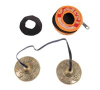 BESTonZON Handmade Brass Meditation Cymbal Bell with Eight Treasure Pattern and Storage Bag for Yoga, Mindfulness, and Religious Percussion Instrument