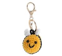 BESTonZON Handmade Crocheted Bee Keychain Charm Cute Knitted Bee Pendant for Bag and Car for Women’s Keyrings and Handbag Decoration