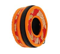 BESTonZON Handmade Embroidered Cotton Cloth Tibetan Bell Box with Jingle Bells Diameter 7.5cm Small Size Container Pouch for Temple and Mindfulness Use