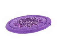 BESTonZON Handmade Embroidered Singing Bowl Cushion for Teapot with Purple Cotton Cloth Material, Tibetan Buddhism Art Craft Decoration Suitable for Buddha Hall Meditation Accessories
