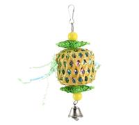 BESTonZON Hanging Bird Cage for Parrots Conures Cockatiels Chewable Rattan Wood and Paper Material with Bell for Safe Play and Exercise Five Pointed Star Design Easy to Hang Random Color