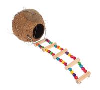 BESTonZON Hanging Coconut Shell Reptile Nest with Ladder Lightweight Decorative Reptile House for Lizards Geckos Crested Gecko Habitat