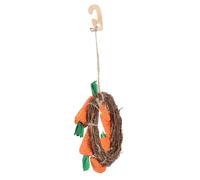 BESTonZON Hanging Rabbit Chew Chewing Playthings Grinding Rattan Paper Rope 7.47x7.47x1.97in Small Animal Cage for Squirrel Guinea Pigs