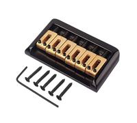 BESTonZON Hardtail Bridge for Electric Guitar Replacement, Black Metal Top-loading Design with Adjustable Height, Includes Wrench and Mounting Screws, for Easy Installation and Playing