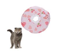 BESTonZON Heart Shape Printed Cat Collar Pink S Soft Protective Elizabethan Cone for Pets Anti-scratch Comfortable Neck Circle
