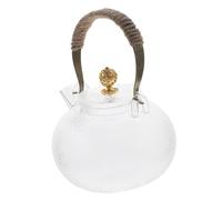 BESTonZON Heat Resistant Glass Teapot Copper Handle 700ml Capacity Japanese Hammered Design for Loose Leaf Tea Suitable for Stovetop Use Portable Tea Kettle Home and Travel