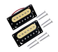 BESTonZON Humbucker Pickups for Electric Guitar Double Coil Zebra Faced Solid Nickel Pole Fit As Direct Replacement