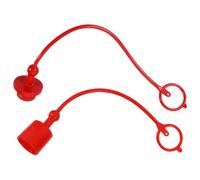 BESTonZON Hydraulic Connector Dust Caps 2 Sets 1 Inch PVC Dustproof Covers with Male Female Caps, Suitable for Construction Machinery Hydraulic Couplers, Red