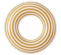 BESTonZON Inflatable Swim Ring for Adults Orange Striped PVC Design for Beach Pool Parties Summer Fun Water Activities Floating Tube Large Swimming Accessory 66x66cm