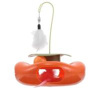 BESTonZON Interactive Automatic Cat with Silent Rotating Butterfly Track Mind-stimulating Exercise Game for Indoor Cats and Kittens No Battery Needed Quiet Enrichment for Active Play and