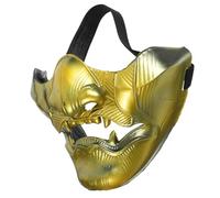 BESTonZON Japanese Cosplay Mask for Halloween Parties Half Face Samurai Mask Japanese Drama Props Striking Color Design for Costumes Theatrical Performances