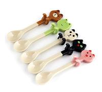 BESTonZON Kawaii Frog Shaped Ceramic Spoons, Coffee Milk Mixing Stirring Spoon, Mini Dessert Tea Spoon, Set of 1