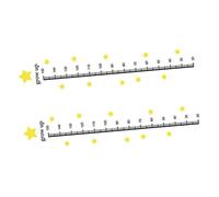BESTonZON Kids Height Decals Growth Chart Star Design Removable PVC Self-Adhesive Height Sticker for Baby's and Children's Rooms with Fine Picture Quality, 2 Sheets