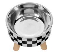 BESTonZON Knock Pet Bowl Raised Cat Bowls for Daily Use Wide Cat Stainless Steel Material Elevated for Convenient Feeding for Kitten and Dog Supplies