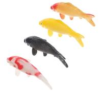 BESTonZON Koi Fish Decor, 4PCS Realistic Artificial Koi Fish Figurines, Aquarium Decorations, Assorted Colors