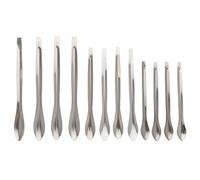 BESTonZON Lab Spatulas, Metal Scraper Spoons Micro Lab Spoon Measure Scoop Measuring Spoon Appliance 12PCS Stainless Steel for Labs Experiment Research Institute