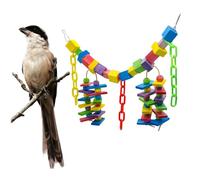 BESTonZON Large Parrot Natural Wood Chewing Blocks Multi Colored Bird for Large Parrots Anxiety Relief Climbing and Chewing for African Greys Macaws Budgies and Parakeets