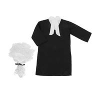 BESTonZON Lawyer Costume with Judge Robe and Wig Breathable Long Sleeve Coat for Role Play Comfortable Soft Fabric for Halloween Parties Preschool Cosplay Reusable and Flexible Design