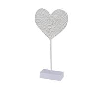 BESTonZON Led Heart-Shaped Table Lamp Night Light Rattan Decor Lighting for Bedroom Small Size USB Rechargeable Love Heart Lamp No Battery Included