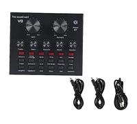 BESTonZON Live Sound Card and Condenser Microphone Set for Streaming Gaming and Karaoke Adjustable Audio Mixer Voice Changer Compatible Smartphones and Computers