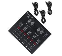 BESTonZON Live Streaming Sound Card Mixer with Voice Changer and External USB Soundboard for Mobile Phone Streamers and Podcasting Recording Equipment Set