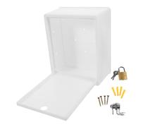 BESTonZON Lockable Wall Mount Milk Box Plastic Milk Crate Outdoor Mailbox for Home Office Garden Multipurpose Hanging Storage and Mail Easy Installation White Small