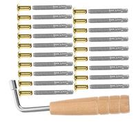 BESTonZON Lyre Replacement Accessory Set with Tuning Pins and Tuning Wrench, Metal and Wood Construction, Classic Design, for Lyre Harp Enthusiasts, Easy to Install Harp Stringing Tool