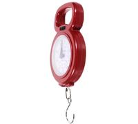 BESTonZON Manual Hanging Scale 10kg 22lbs Portable Handheld Mechanical Spring Balance for Fishing Kitchen Luggage Travel Small Pocket Weight Measurement Tool with Hook Red