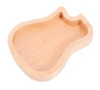 BESTonZON Maple Wood Guitar-Shaped Plectrum Box Guitar Pick Storage Case for Standard Jazz Picks Light Brown
