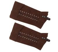 BESTonZON Medieval Brown Boot Covers Men Renaissance Short Gaiters Leather-Look Pirate Boots Costume Covers for Halloween Cosplay