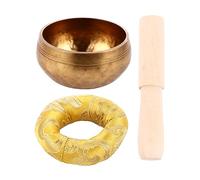 BESTonZON Meditation Singing Bowl Set with Synthetic Material, Easy to Carry and Produces Gentle, Peaceful Sound, for Yoga and Meditation Sessions, Includes 1 Yellow Set