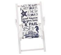 BESTonZON Mediterranean Style Miniature Beach Chair Model Small Wooden Folding Desktop Decoration with Blue Elegant Tabletop Figurine for Home Cafe Wedding Party Ambiance