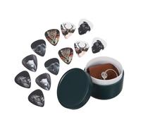 BESTonZON Medium Acetate Guitar Picks Animal Designs Iron Storage Box Guitar Accessories for Musicians