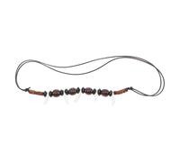 BESTonZON Men's Ethnic Style Necklace Wolf Tooth Beaded Acrylic Chain
