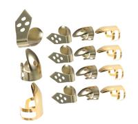 BESTonZON Metal Banjo Finger Picks Set with Open Design Gold Tone Thumb and Finger Picks for Guitar Ukulele Bass Comfortable Protection Covers for String Instrument Practice