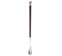 BESTonZON Metal Shoe Lifter with Wooden Handle and Alloy Dolphin Shape Tip, Detachable Long Handle Design, Shoe Maintenance Helper for People in the Waist and Legs, Silver