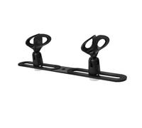 BESTonZON Microphone Clip Holder with Aluminum Pole for Desktop Mic Stand Adapter Stable Multi-mic Mount with Clamps for Recording Live Streaming Conference and Group Presentations