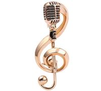 BESTonZON Microphone Music Note Brooch Pin Adjustable Alloy Safety Pin for Jackets and Backpacks Suitable for Formal Events and Musicians