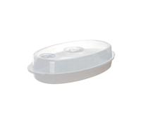 BESTonZON Microwave Fish Steamer with Lid 12.87X7.32X3.74In Salmon Poacher Vegetable Steaming Plate for Healthy Cooking