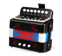 BESTonZON Mini Button Accordion for Portable Musical Instrument with Keys and Bass for Early Music Education Rhythm Training and Lightweight Birthday Gift