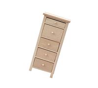 BESTonZON Mini Chest of Drawers Miniature Drawers Kit Tiny LED Steamer Miniatures Accessories Log Style Mini Wooden Chest Small Pantry House Items Wooden